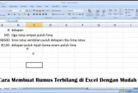 Cara Membuat Rumus Terbilang di Excel Dengan Mudah